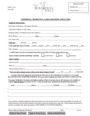 COMMERCIAL/RESIDENTIAL ALARM USER PERMIT .